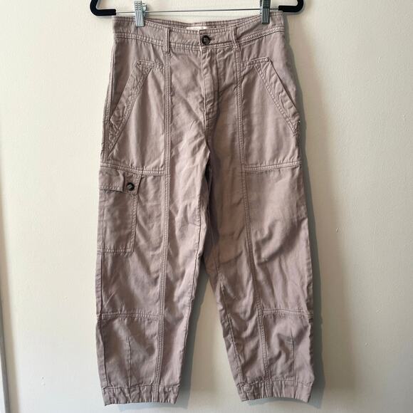Anthropologie Organic Cotton Lilac Purple Cargo Utility Pants Sz 2 - Picture 1 of 10